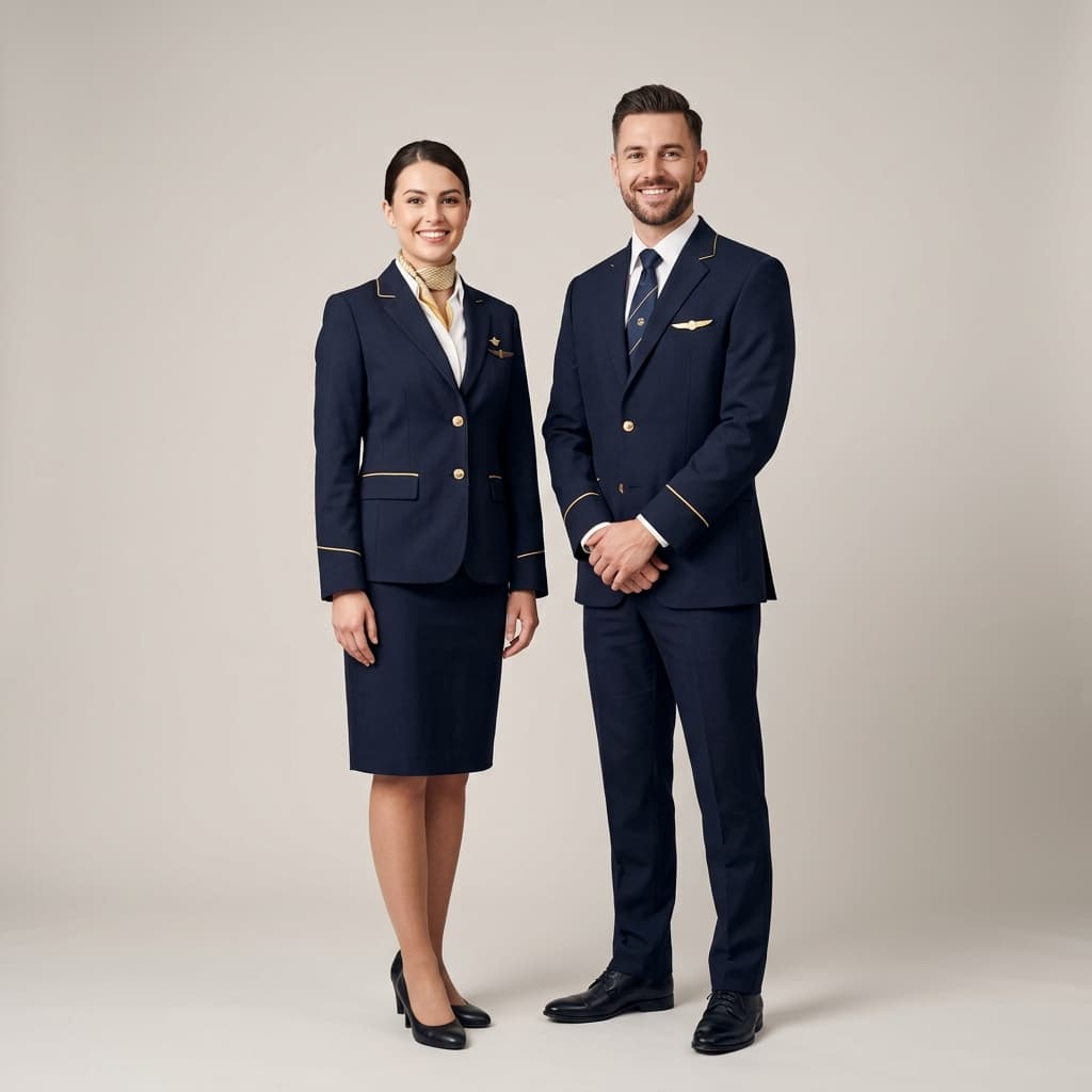 Cabin crew in uniform